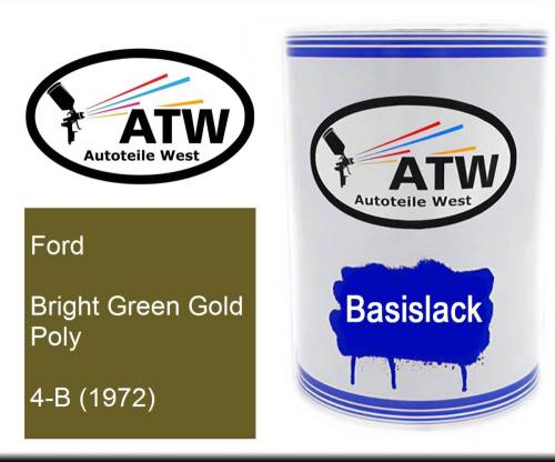 Ford, Bright Green Gold Poly, 4-B (1972): 500ml Lackdose, von ATW Autoteile West.